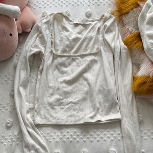 Abercrombie & Fitch Cream Long Sleeve Top